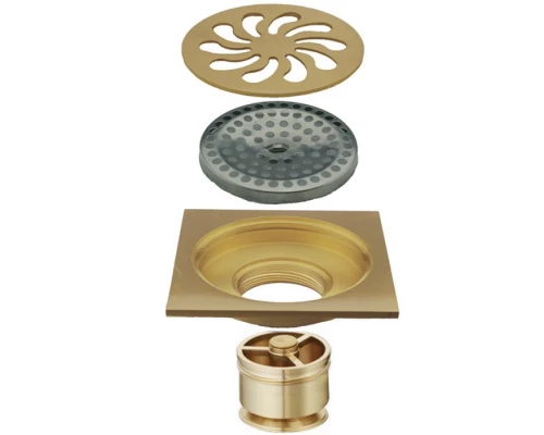 CANYON Трап сливной d40, с решеткой 100х100, с мех-м обратным клапаном, бронза Elit-san.ru