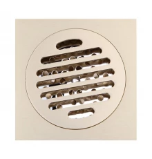 CANYON Трап сливной d40, с решеткой 100х100 мм, с мех-м обратным клапаном, бронза