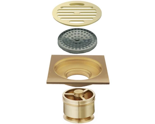 CANYON Трап сливной d40, с решеткой 100х100 мм, с мех-м обратным клапаном, бронза Elit-san.ru