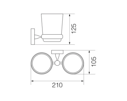 Стакан двойной настенный Veragio Bonjour, хром VR.BNR-7842.CR Elit-san.ru