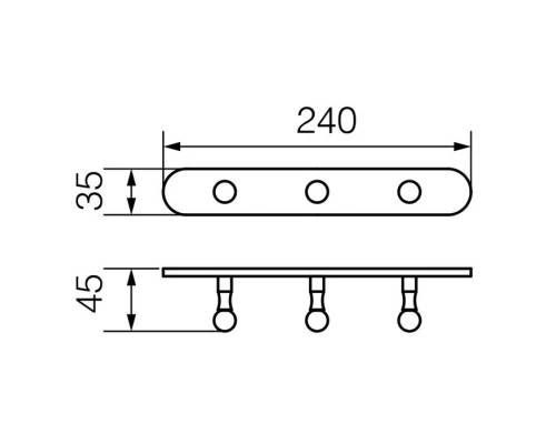 Планка с 3-мя крючками L23,5 см Veragio Gialetta, бронза VR.GIL-6436.BR Elit-san.ru