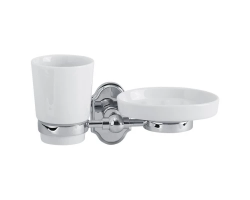 Стакан с мыльницей настенный Veragio Stanford, хром/керамика VR.STD-7743.CR Elit-san.ru