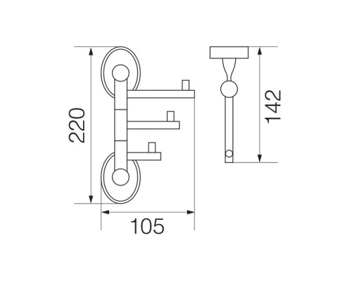 Крючок тройной поворотный Veragio Bonjour, VR.BNR-7835.CR Elit-san.ru