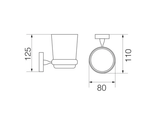 Стакан настенный Veragio Bonjour, бронза VR.BNR-7840.BR
