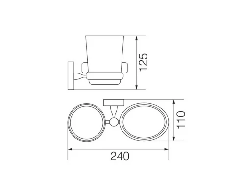 Стакан с мыльницей настенный Veragio Stanford, бронза/керамика VR.STD-7743.BR Elit-san.ru