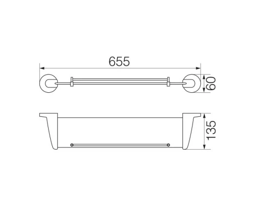Полка стеклянная с галереей Veragio Oscar OSC-5211.BR, 60 см, бронза/матовое стекло Elit-san.ru