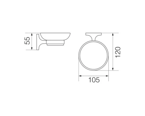 Мыльница настенная Veragio Oscar OSC-5250.BR, бронза/матовое стекло Elit-san.ru