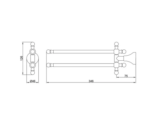 Полотенцедержатель двойной поворотный Veragio Gialetta VR.GIL-6424.CR, 30 см, хром Elit-san.ru
