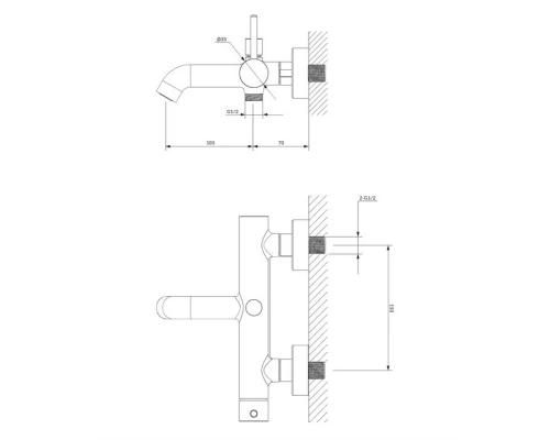 Смеситель для ванны OMNIRES Y Y1230GL (золото)