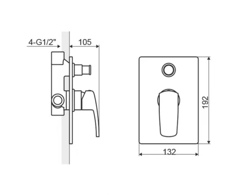 Смеситель EXCELLENT Athena ARAX.8544CR (встройка) Elit-san.ru