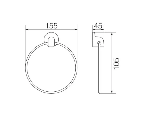 Полотенцедержатель-кольцо Veragio Oscar OSC-5223.CR, 15.5 см, хром Elit-san.ru