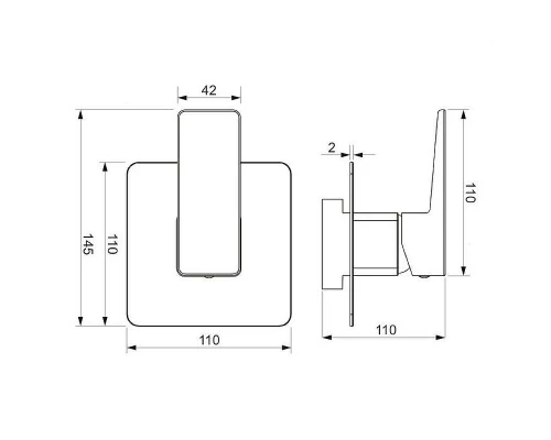 Смеситель для душа скрытого монтажа OMNIRES PM7445IN (инокс)
