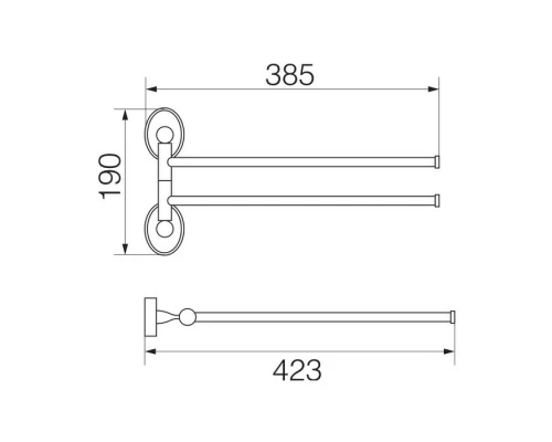 Полотенцедержатель двойной поворотный 33 см. Veragio Bonjour, бронза VR.BNR-7824.BR Elit-san.ru