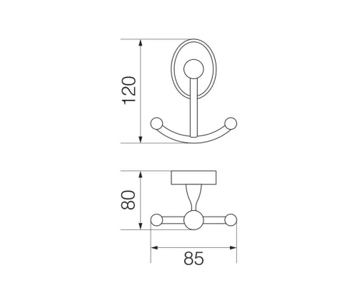 Крючок двойной большой Veragio Bonjour, хром VR.BNR-7833.CR Elit-san.ru