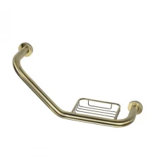 GIFORTES Поручень для ванны L43 см. изогнутый с мыльницей, бронза