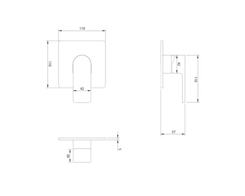 Смеситель Omnires Baretti BA7845BL для душа, скрытого монтажа, черный матовый Elit-san.ru