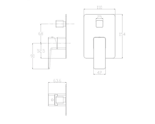 Смеситель для душа скрытого монтажа OMNIRES PARMA PM7435GR (графит) Elit-san.ru