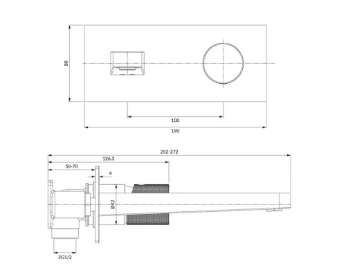Смеситель для умывальника скрытого монтажа OMNIRES CONTOUR CT8015CR (хром) Elit-san.ru