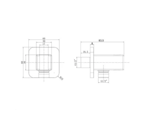 Угловой соединительный элемент OMNIRES 8815GR (графит) Elit-san.ru