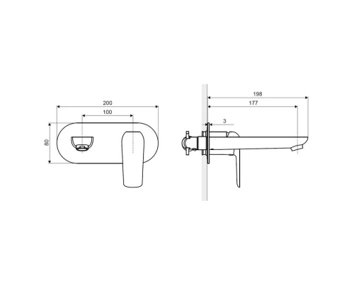 Смеситель для умывальника скрытого монтажа EXCELLENT Clever ARAC.4115CR (хром) Elit-san.ru