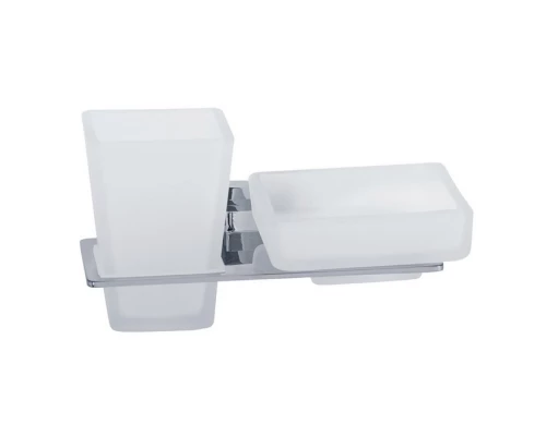 Стакан с мыльницей настенный Veragio Ramba, хром/матовое стекло VR.RMB-4943.CR Elit-san.ru