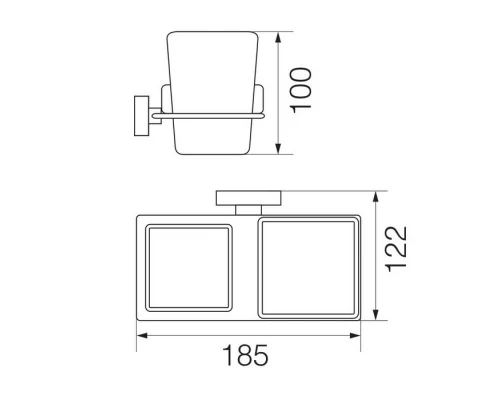 Стакан с мыльницей настенный Veragio Ramba, хром/матовое стекло VR.RMB-4943.CR Elit-san.ru