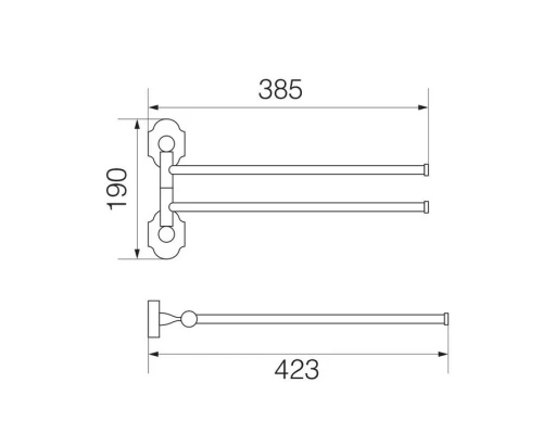 Полотенцедержатель двойной поворотный 33 см Veragio Stanford, хром VR.STD-7724.CR Elit-san.ru