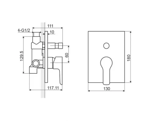 Смеситель EXCELLENT Apomea ARAX.6044CR (встройка) Elit-san.ru