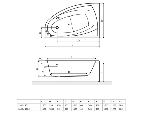 Акриловая ванна 150x95,5 см левая Excellent Aquaria Comfort WAEX.AQL15WH Elit-san.ru