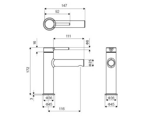 Смеситель для умывальника EXCELLENT Pi AREX.1201WH (белый мат) Elit-san.ru