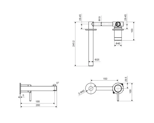 Смеситель для умывальника скрытого монтажа EXCELLENT Pi AREX.1214WH (белый мат) Elit-san.ru
