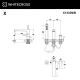 Смеситель для ванны на 4 отверстия WHITECROSS X X1432NIB (брашированный никель)