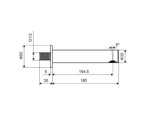 Излив настенный EXCELLENT Pi AREX.1225BL (черный мат) Elit-san.ru