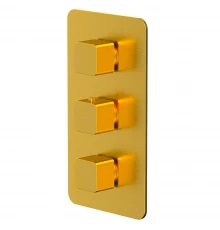 Смеситель термостатический для душа скрытого монтажа WHITECROSS X X1438GLB (брашированное золото)