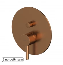 Смеситель скрытого монтажа на 2 потребителя WHITECROSS Y Y1235CPB (брашированная медь)