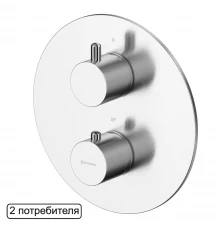Смеситель термостат скрытого монтажа на 2 потребителя WHITECROSS Y Y1236NIB (брашированный никель)