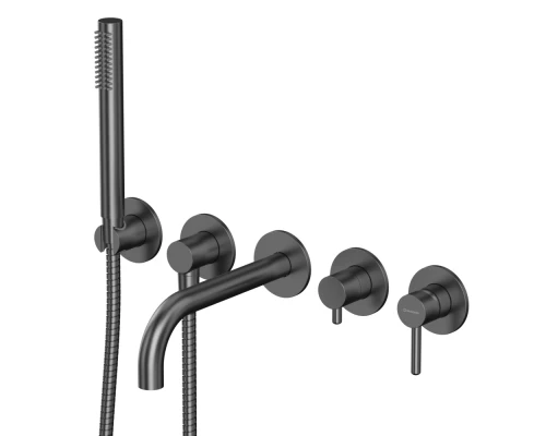 Смеситель для ванны скрытого монтажа WHITECROSS Y Y1240GM (оружейная сталь)