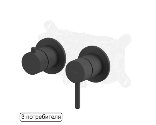 Смеситель для душа скрытого монтажа WHITECROSS Y Y1243BL (черный мат)