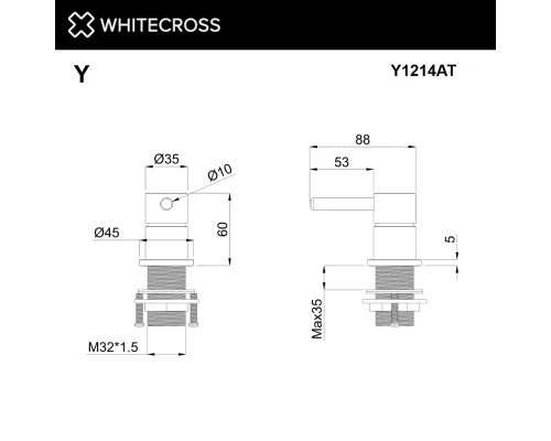 Смеситель для умывальника скрытого монтажа WHITECROSS Y1214AT (антрацит)