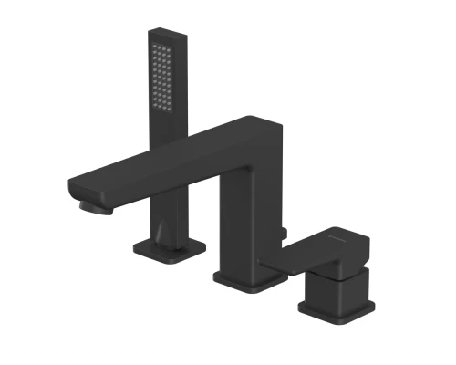 Смеситель для ванны на 4 отверстия WHITECROSS X X1432BL (черный мат)