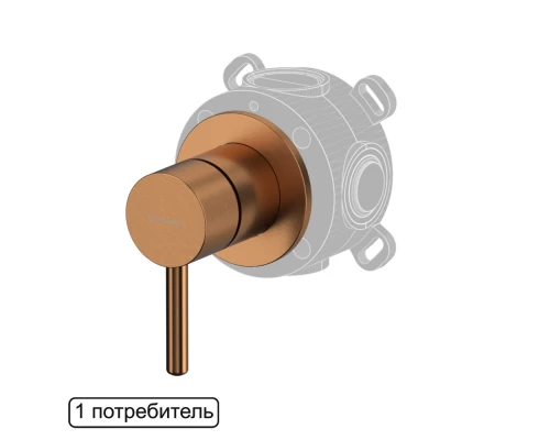Смеситель скрытого монтажа на 1 потребитель WHITECROSS Y Y1241CPB (брашированная медь)