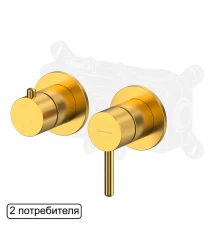 Смеситель для душа скрытого монтажа WHITECROSS Y Y1242GLB (брашированное золото)