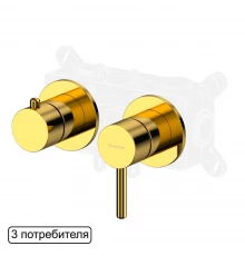 Смеситель для душа скрытого монтажа WHITECROSS Y Y1243GL (золото)