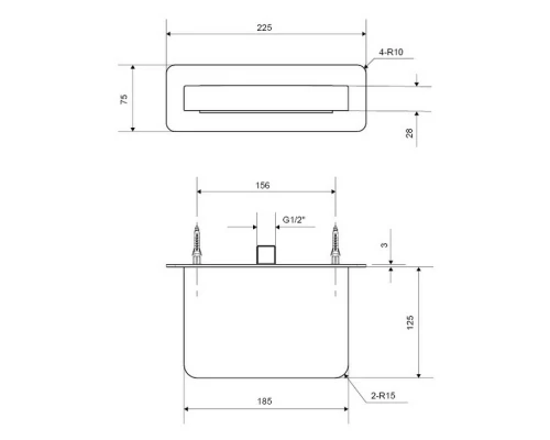 Излив настенный EXCELLENT Krotos AREX.8025CR (хром) Elit-san.ru