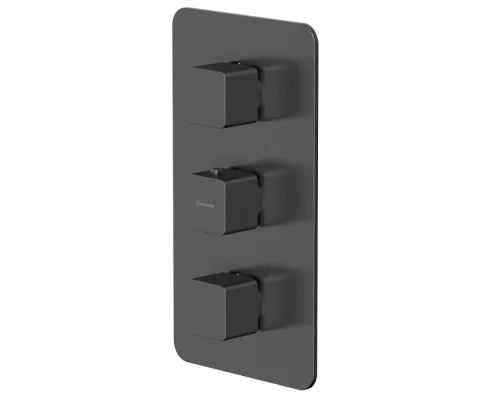 Смеситель термостатический для душа скрытого монтажа WHITECROSS X X1438GM (оружейная сталь)