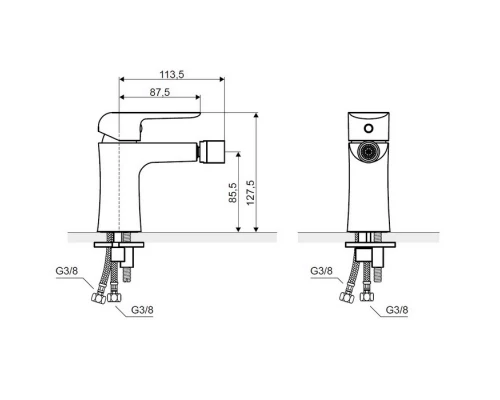 Смеситель для биде EXCELLENT Clever ARAC.4103CR (хром) Elit-san.ru