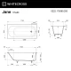 Ванна WHITECROSS Jane 175x80 (белый мат) иск. камень