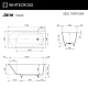 Ванна WHITECROSS Jane 170x70 (белый мат) иск. камень