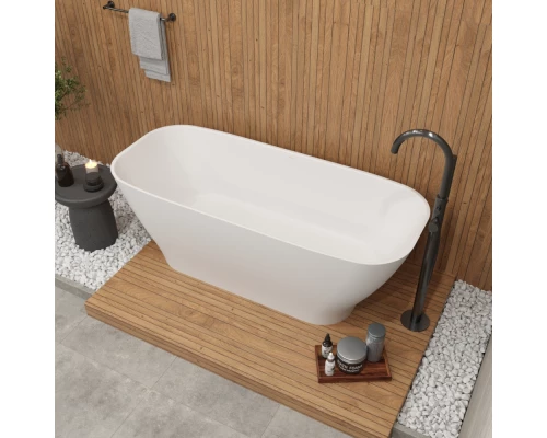 Ванна WHITECROSS Clover 170x72 БЕЗ ПЕРЕЛИВА (белый мат) иск. камень