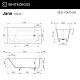 Ванна WHITECROSS Jane 170x75 (белый мат) иск. камень
